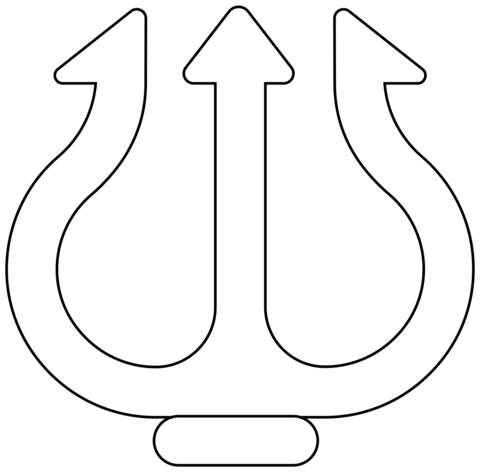 Trident Emblem Emoji Coloring Page